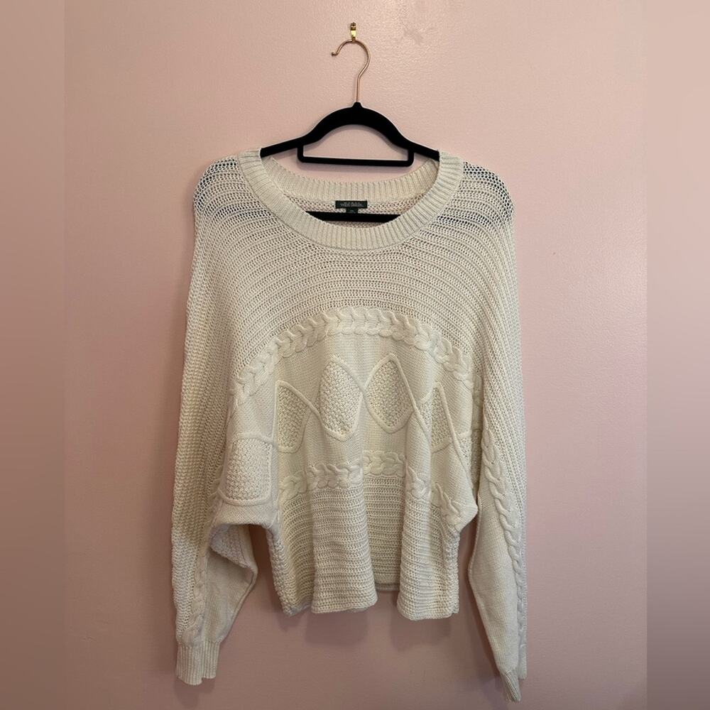 Wild Fable Cable Knit Pullover Cropped Sweater XXL
